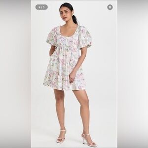 Cinq à Sept Ethel Paisley Puff Sleeve Babydoll Dress